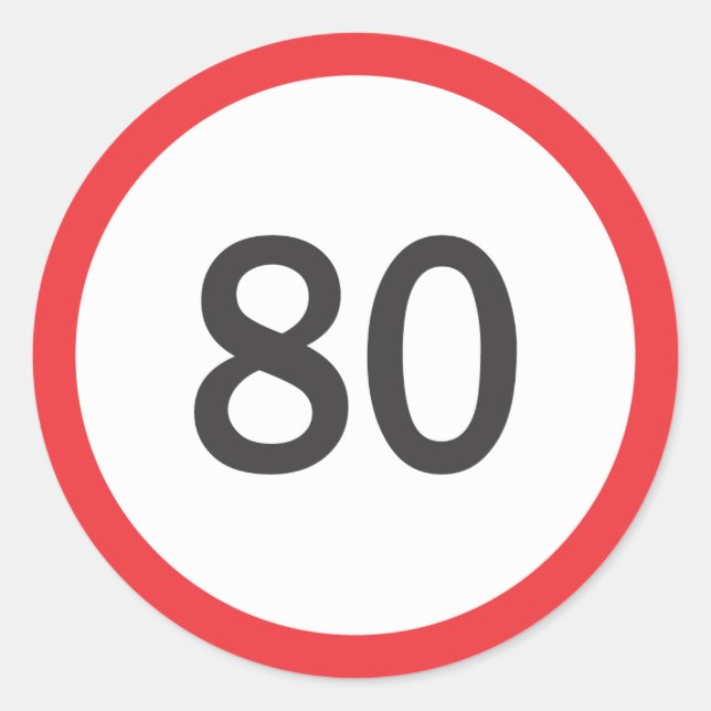 Adesivo Limite de velocidade oitenta (Frente)