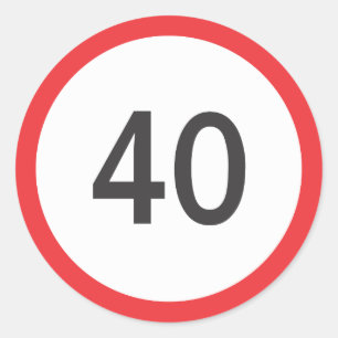Adesivo Limite de velocidade quarenta