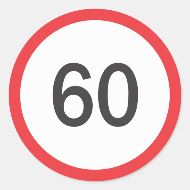 Adesivo Limite de velocidade sessenta (Frente)