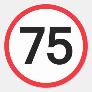 Adesivo limite de velocidade setenta e cinco