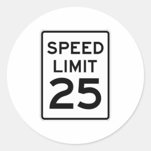 Adesivo Limite de velocidade sinal de 25 MPH