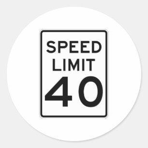 Adesivo Limite de velocidade sinal de 40 MPH