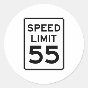 Adesivo Limite de velocidade sinal de 55 MPH