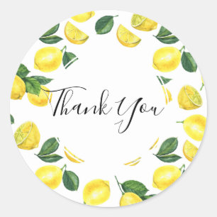 Adesivo Limões Amarelos Padrão De Fruta De Aquarela Obri