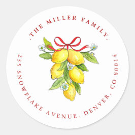 Adesivo Limões com endereço de retorno de Feriado de arco