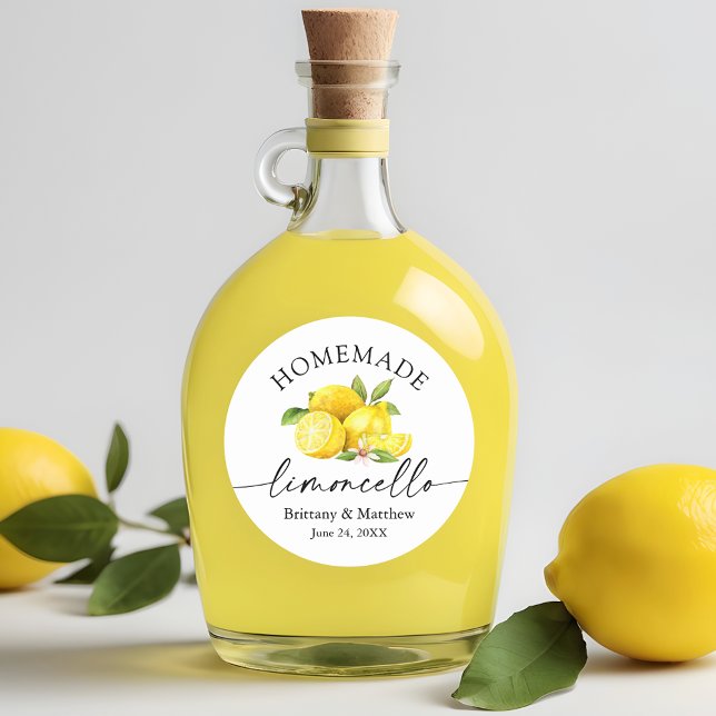 Adesivo Limões De Aquarela De Limoncello (Customize to change your personalized text size or text style.)