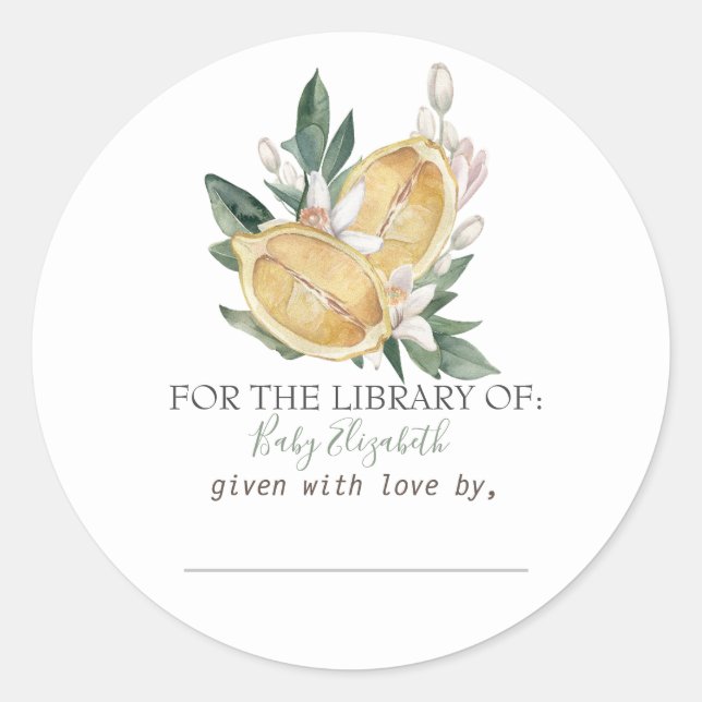 Adesivo Limões de Aquarela Gravidez (Frente)