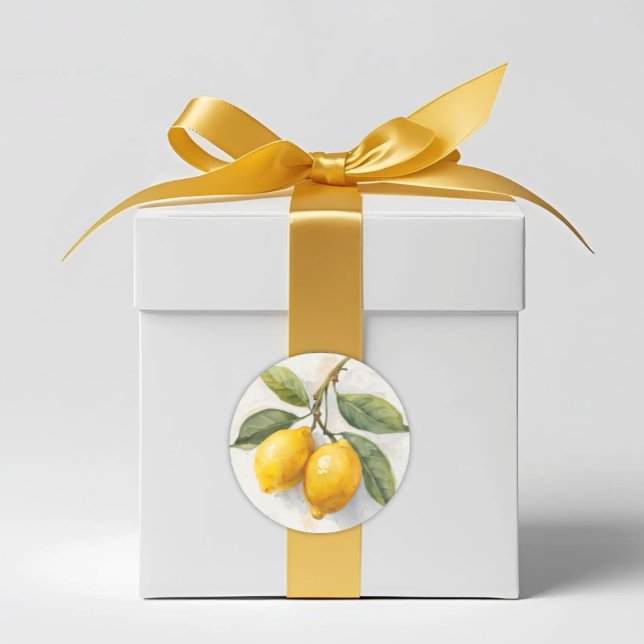 Adesivo Limões de Aquarela Italiana (Italian Lemons and Leaves Watercolor Sticker for Favor Accents and Envelope Seals)