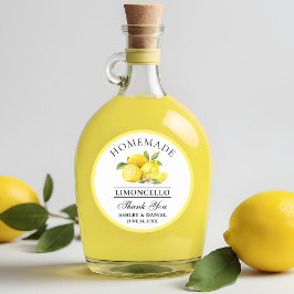 Adesivo Limões de Aquarela Obrigados de Casamento Limoncel