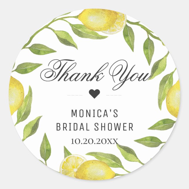 Adesivo Limões Verdura Flor Monograma Nome (Frente)