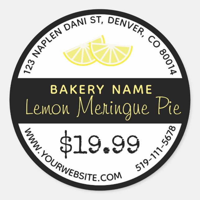 Adesivo Limon Meringue Pie Bakery (Frente)