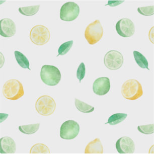 Adesivo Limonada limão e limas verdes padrão aquarela