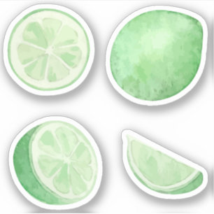 Adesivo Limonada limões verdes cítricos fatias conjunto aq