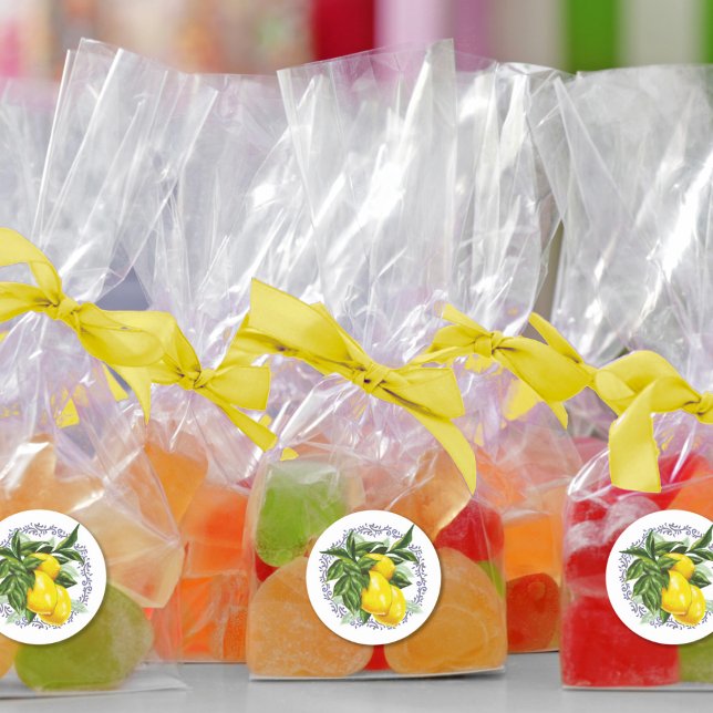 Adesivo Limonado & Toile Azul Filigrana Elegante (Criador carregado)