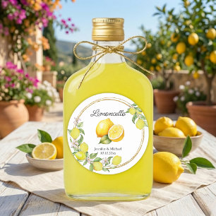 Adesivo limoncello aquarela limão casamento verão
