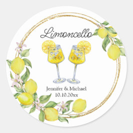 Adesivo limoncello aquarela limão coquetéis casamento 
