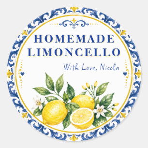 Adesivo Limoncello Caseiro Amarelo & Azul Aquarela