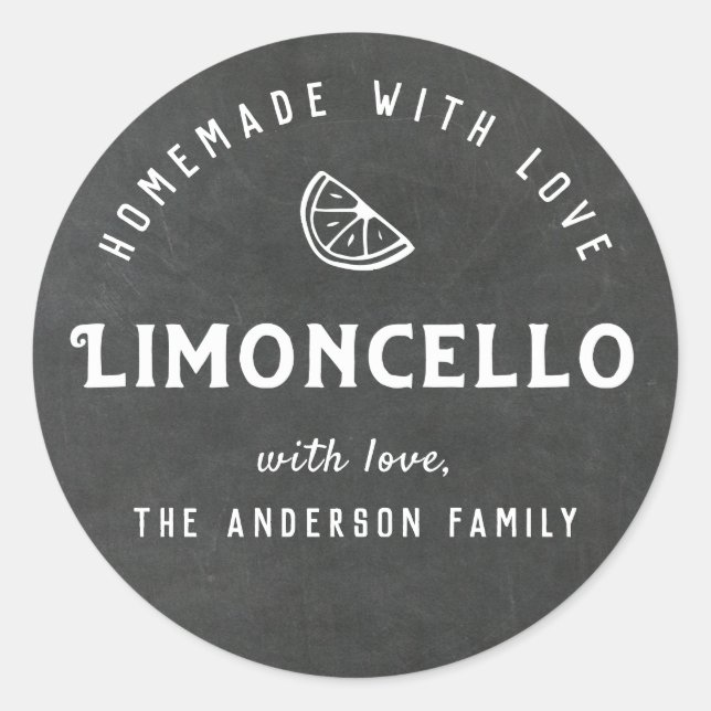 Adesivo Limoncello Caseiro com Amor Quadro Negro Moderno (Frente)