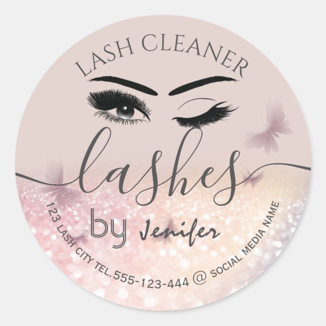 Adesivo Limpador de lash de piscar os olhos com lash com b (Frente)