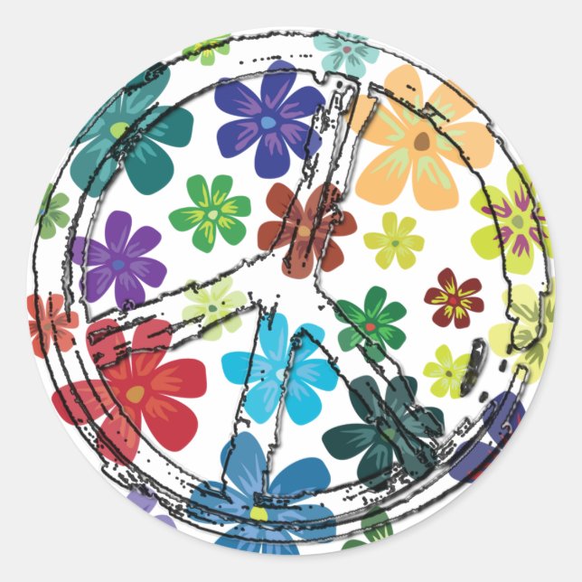 ADESIVO LIMPAR SINAL DE PAZ COM FLORES (Frente)