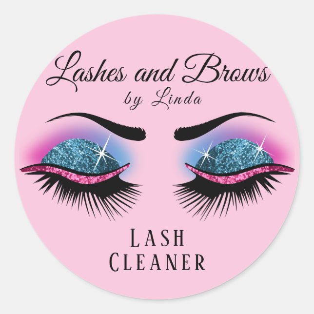 Adesivo Limpeza de Extensão Eyelashes - Rosa e Azul (Frente)