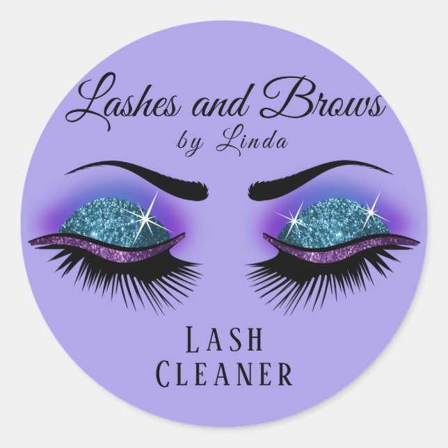 Adesivo Limpeza de Extensão Eyelashes - Roxo e Azul (Frente)