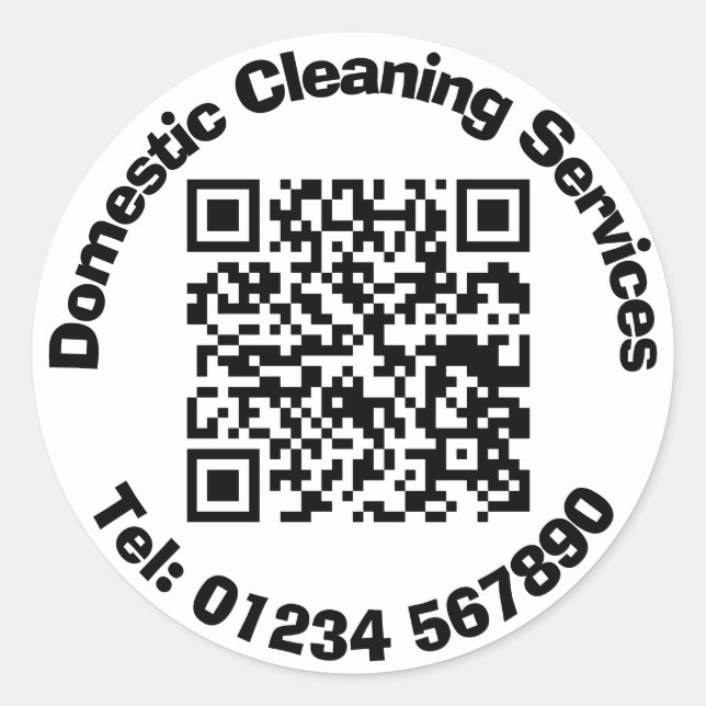 Adesivo Limpeza Doméstica e Limpadores de Casa com Código  (Frente)