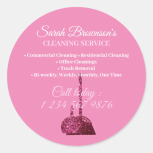 Adesivo Limpeza Janitorial Pink Glitz Glam