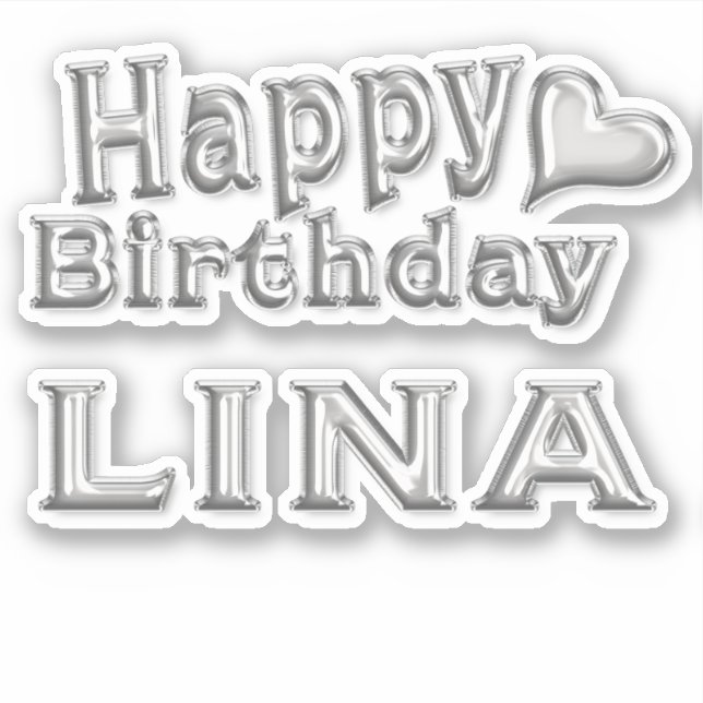 Adesivo Lina Happy Birthday silver Aufkleber Sticker (Frente)