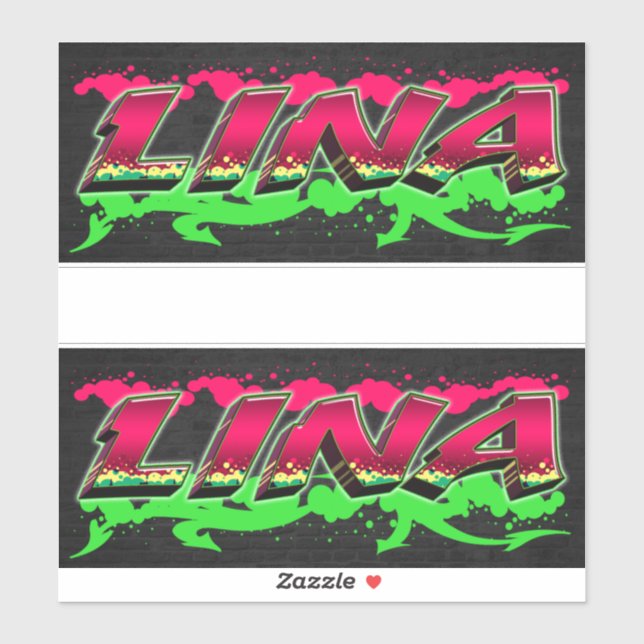 Adesivo Lina Vorname Name Graffiti Aufkleber Sticker (Folha)