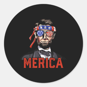 Adesivo Lincoln 4 de Julho Merica Abe Meninos Homens Mulhe