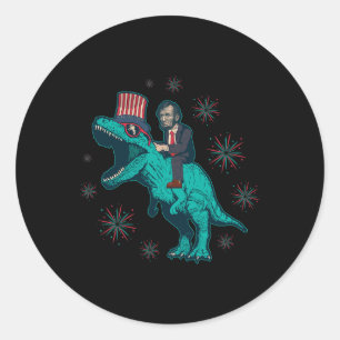 Adesivo Lincoln T Rex Dinosaur 4 De Julho Bandeira America