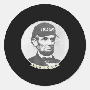 Adesivo Lincoln Vestindo Trump Hat - Engraçado Abe Merica