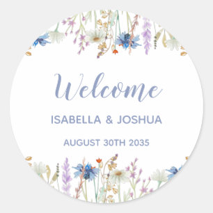 Adesivo Linda Aquarela de Flores Silvestres para Casamento