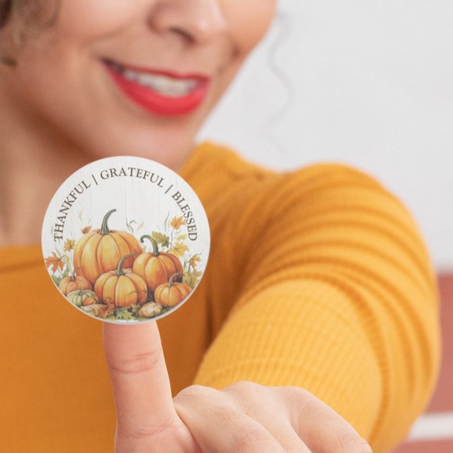 Adesivo Linda Aquarela Pumpkins Agradável Bendito (Criador carregado)