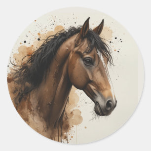 Adesivo Linda Arte de Cavalo Marrom Animal