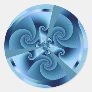 Adesivo Linda Arte Fractal Espiral Azul