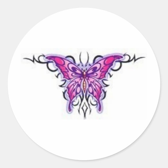 Adesivo linda borboleta roxa tribal (Frente)