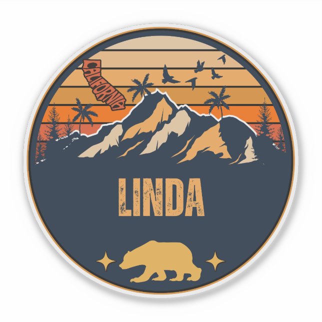 Adesivo Linda, Califórnia (Frente)