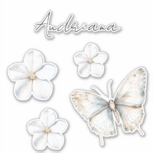 Adesivo Linda Chuva Azul Borboleta Noiva Chuveiro