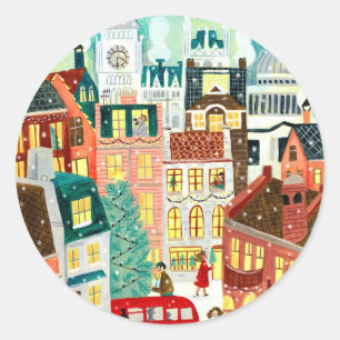 Adesivo Linda cidade de Londres na neve no feriado de Nata