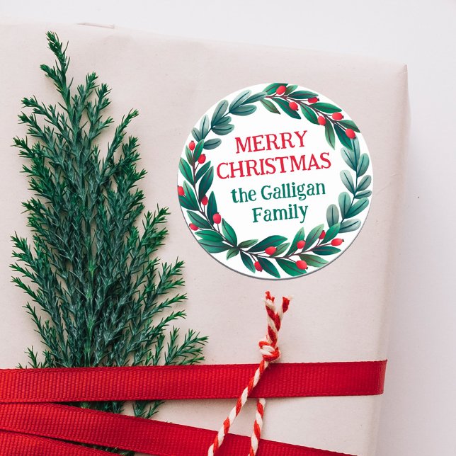 Adesivo Linda coroa de Natal Feliz Natal De (Criador carregado)