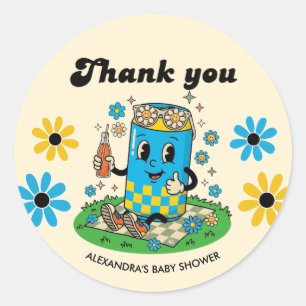 Adesivo Linda Daisy Blue Grávida Moderna Pronta para Estou