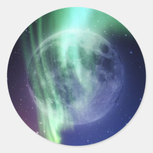 Adesivo Linda e brilhante lua azul-cheio grande