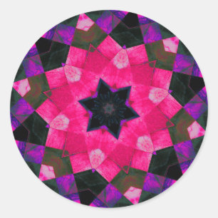 Adesivo Linda estrela de caleidoscópio rosa e roxa