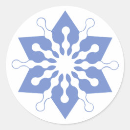 Adesivo Linda Estrela de Natal Azul Floco de Neve