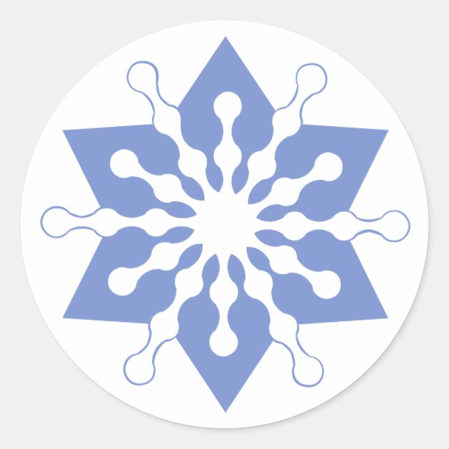Adesivo Linda Estrela de Natal Azul Floco de Neve (Frente)
