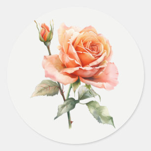 Adesivo Linda Flor de Jardim de Rosa Pêssego Arte Floral
