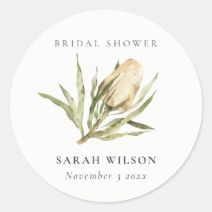 Adesivo Linda Flora Aquarela Nativa Banksia Chá de Noiva