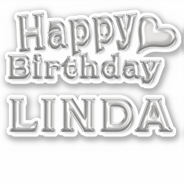 Adesivo Linda Happy Birthday silver Aufkleber Sticker (Frente)